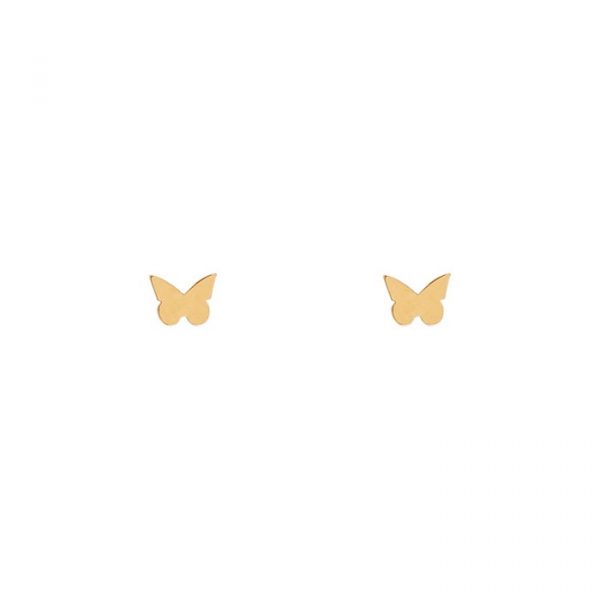 studs vlinder goud